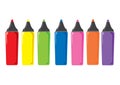 Seven marker pens Royalty Free Stock Photo