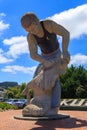 Giant sheep shearer statue, Te Kuiti, New Zealand Royalty Free Stock Photo