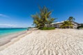 Seven mile beach on Grand Cayman in the Caribbean Royalty Free Stock Photo