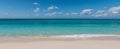 Panoramic view of tropical white sand beach and sea of Ã¢â¬â¹Ã¢â¬â¹the Cayman Islands. Royalty Free Stock Photo