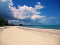 Seven mile beach on Grand Cayman island. Exotic, tourism Royalty Free Stock Photo