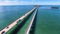 Seven mile bridge aerial view Royalty Free Stock Photo