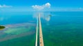 7 mile bridge. Aerial view. Florida Keys, Marathon, USA. Royalty Free Stock Photo