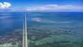 The Seven Mile Bridge, Florida. Aerial view. Royalty Free Stock Photo