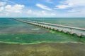 Seven Mile Bridge Florida Keys USA shot with aerial drone Royalty Free Stock Photo