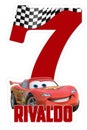 Number Seven with Cars Caracters