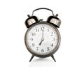 Seven on an old vintage alarm clock Royalty Free Stock Photo