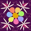 Seven petals flower seamless applique pattern