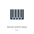 Seven piano keys icon vector. Trendy flat seven piano keys icon from music collection isolated on white background. Vector Royalty Free Stock Photo