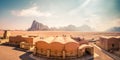 Seven Pillars of Wisdom. Beautiful rock formation on entry in Wadi Rum