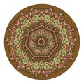Seven pointed star mandala in flower style Royalty Free Stock Photo