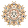 Seven pointed star mandala in flower style Royalty Free Stock Photo