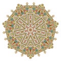 Seven pointed star mandala in flower style Royalty Free Stock Photo