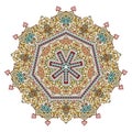 Seven pointed star mandala in flower style Royalty Free Stock Photo
