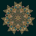 Seven pointed star mandala in flower style Royalty Free Stock Photo