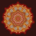 Seven pointed star mandala in flower style Royalty Free Stock Photo
