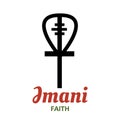 Seven principles of Kwanzaa - Day 7 -  Imani - Faith. Traditional symbols of Kwanzaa meaning - African American heritage holiday Royalty Free Stock Photo