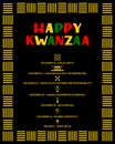 The Seven Principles of Kwanzaa sign. African American Holidays. Vector template for typography poster, banner, flyer