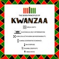 The Seven Principles of Kwanzaa sign. African American Holidays. Vector template for typography poster, banner, greeting