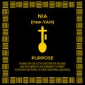 The Seven Principles of Kwanzaa sign. Fifth day of Kwanzaa Purpose or Nia. African American Holidays. Vector template