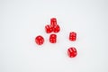 Seven red dices