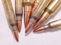 Seven rifle bullets, .223 and .300 Winchester Magnum calibers