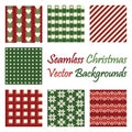 Seven seamless christmas vector backgrounds Royalty Free Stock Photo