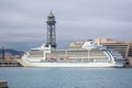 Seven Seas Mariner cruise ship in Barcelona, Spain Royalty Free Stock Photo