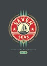 Seven seas vintage tee shirt print design