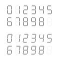 Seven segment digital numbers display vector set Royalty Free Stock Photo