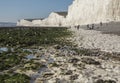 Seven Sisters and Beachy Head cliffs, England - sunny, warm day. Royalty Free Stock Photo