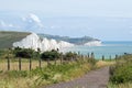 The Seven Sisters chalk cliffs, with Birling Gap a Royalty Free Stock Photo