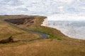 Seven Sisters, East Sussex, England - Watercolor Painting. Landscape by the sea.