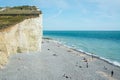 Seven Sisters National park, white cliffs,beach,ocean East Sussex, Englan