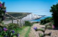 Seven Sisters National park, white cliffs,beach,ocean East Sussex, England Royalty Free Stock Photo