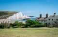 Seven Sisters National park, white cliffs,beach,ocean East Sussex, England Royalty Free Stock Photo