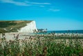 Seven Sisters National park, white cliffs,beach,ocean East Sussex, England Royalty Free Stock Photo