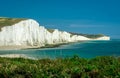 Seven Sisters National park, white cliffs,beach,ocean East Sussex, England Royalty Free Stock Photo