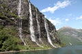 The seven sisters waterfall, Geiranger Fjord, Norway Royalty Free Stock Photo