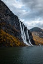 Seven Sisters Waterfall Geirangerfjord Norway Royalty Free Stock Photo