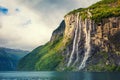 Seven Sisters Waterfall, Norway Royalty Free Stock Photo