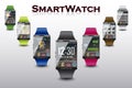 Seven Smart Watches with Different Functions