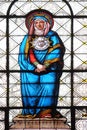 Seven Sorrows of the Virgin Mary, stained glass window in the Basilica of Notre Dame des Victoires in Paris