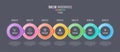Seven steps infographic timeline, presentation, report, web desi