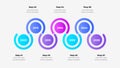Seven Steps Timeline Infographic Vector. Gradient Circular Split Ring Diagram with 7 Steps for Roadmap. Planning. Growth and Royalty Free Stock Photo