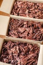 Seven sticks of a dried cow esophagus. Royalty Free Stock Photo