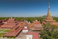 The seven tiered pyatthat, Centre of the Universe and the Great Audience Hall in the Royal Mandalay Palace, Mandalay, Myanmar