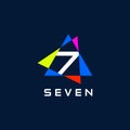 Seven triangle abstract logo design