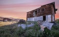 Seven Troughs abandoned ghost town at dusk