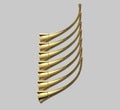 7 Seven Trumpets Golden Advent Bible Revelation Warning Horn 3D Illustration Royalty Free Stock Photo